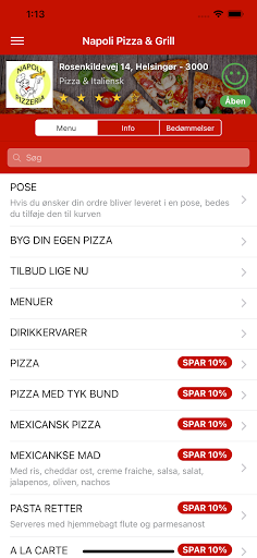 Android application Napoli Pizza & Grill screenshort