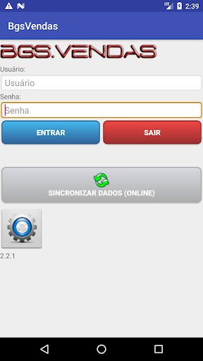 Android application BgsVendas screenshort