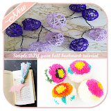 Simple DIY yarn ball bookmark tutorial icon