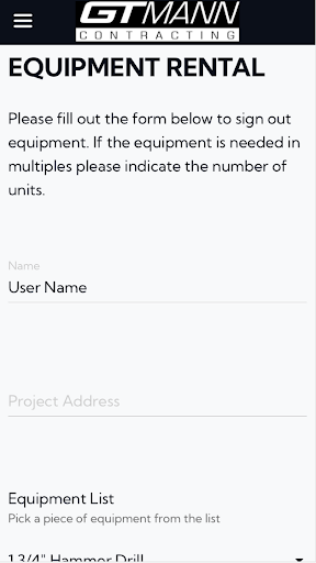 Android application GT Mann Equipment App screenshort
