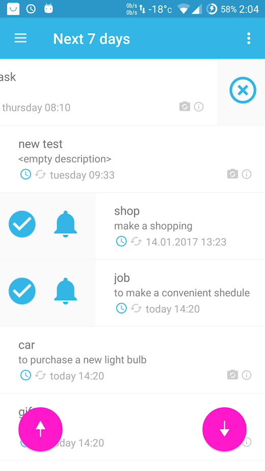 Android application Todo screenshot