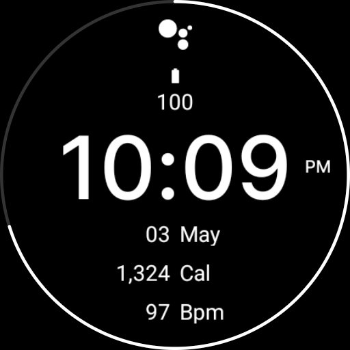 Black Fitness Watch Face Logo