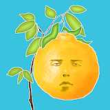 Tree of face fruit icon