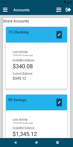 Vision Financial FCU Screen 2