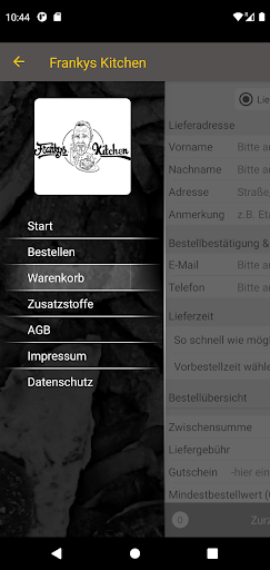 Android application Frankys Kitchen screenshort
