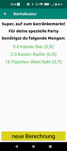 Android application BierKalkulator screenshort