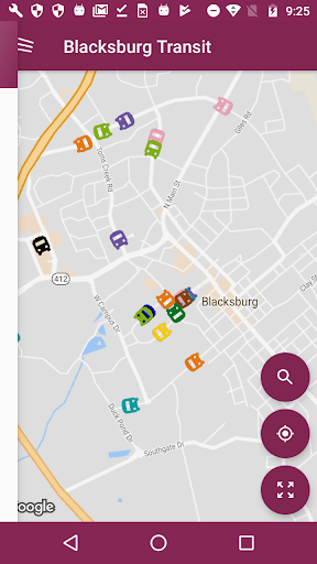 Android application Blacksburg Transit screenshort