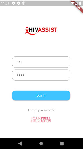 Android application HIVASSIST screenshort