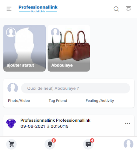 Android application Réseau social Sociallinki screenshort