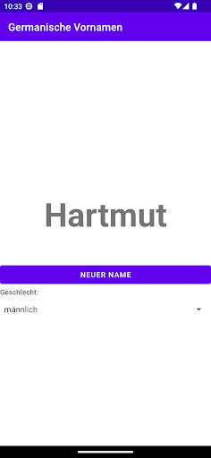 Android application Germanische Vornamen screenshort