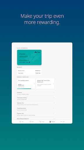 Screenshot of WestJet