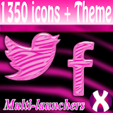 Pink Zebra Starry icon pack icon