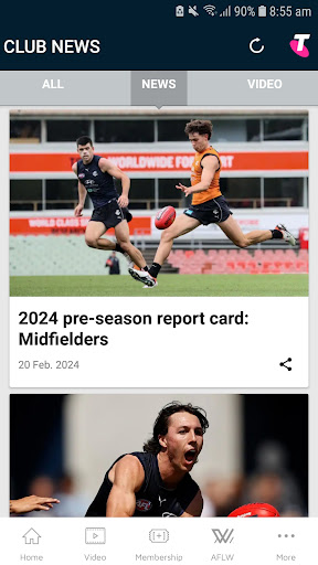 Carlton Official App Screen 2