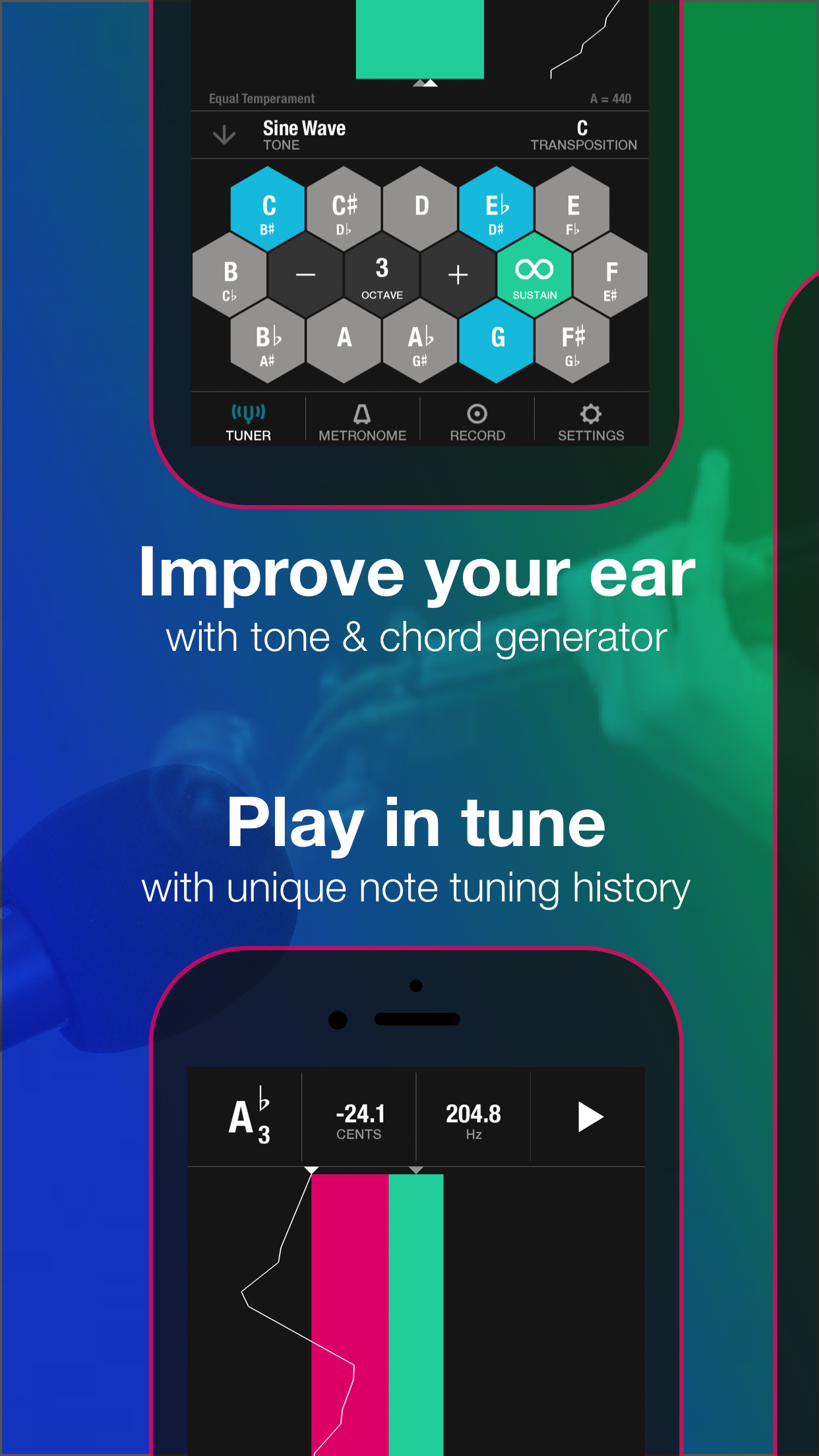 Android application Tunable: Music Practice Tools screenshort