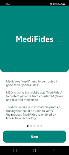 Android application MediFides screenshort