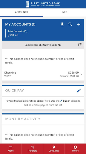 First United Mobile Banking Screen 3