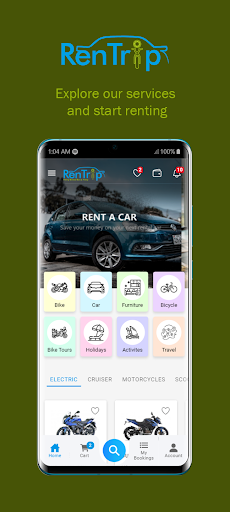 RenTrip - Bike & Car Rentals Screen 2
