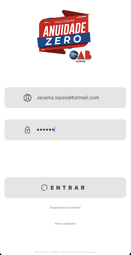 Android application Anuidade Zero OAB Tocantins screenshort