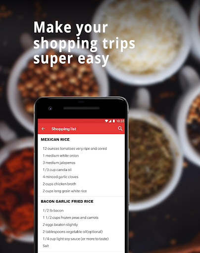 Screenshot of Rice Recipes App