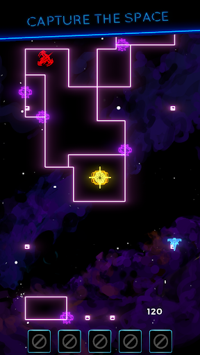Android application Xonix Neon: synthwave arcade screenshort