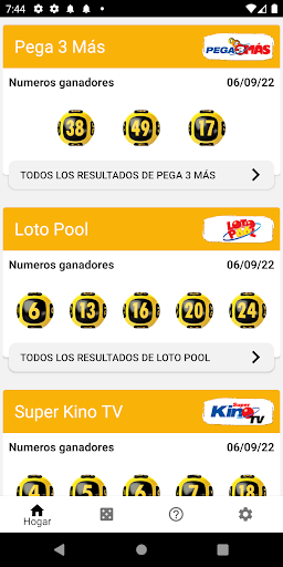 Resultado | Loteria | Numeros Screen 2