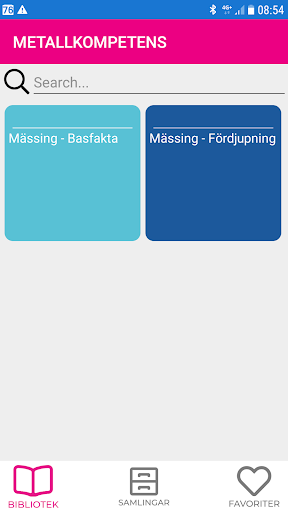 Android application Metallkompetens screenshort