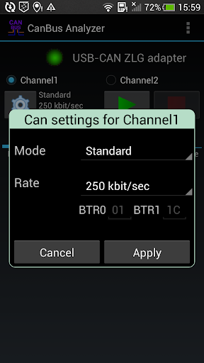 CanBus Analyzer - CANalyst-II Screen 2