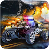 Police car road chase icon