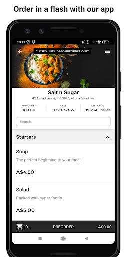 Android application Salt n Sugar screenshort
