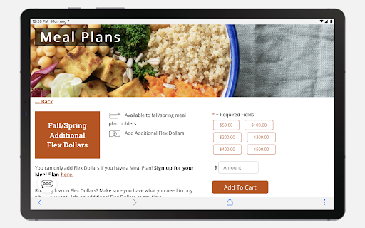 Screenshot of CampusDish