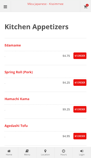 Mizu Japanese Kissimmee Order Screen 3