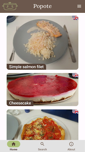 Android application Popote - Recipes screenshort