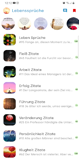 Android application Schöne Sprüche über das Leben screenshort