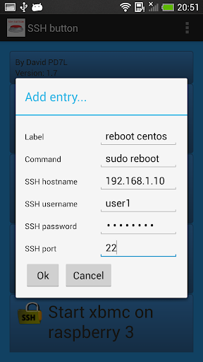SSH button Screen 2