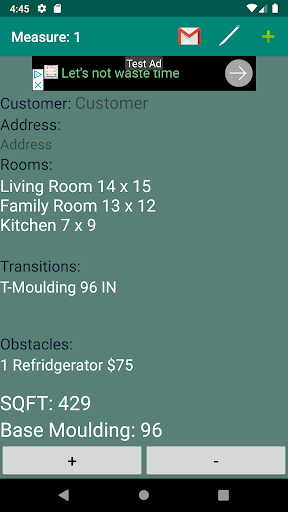 Brumit: Flooring Job Estimator Screen 2