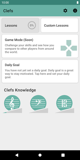 Screenshot of Clefs: Music Reading Trainer