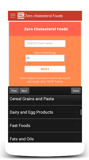 Zero & Low Cholesterol Foods Screen 2