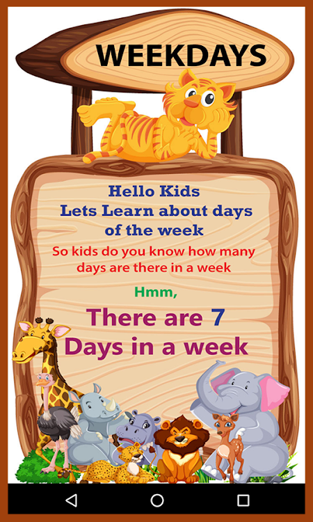 Learning Weekdays/Days of week - 2.1 - (Android)