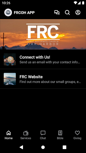 Android application The FRC Oak Harbor Church App screenshort