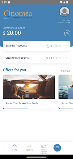 Onomea FCU Mobile Banking Screen 3