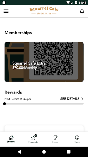 Squarrel Cafe Rewards Screen 3