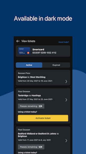 NationalRail Smartcard Manager Screen 2
