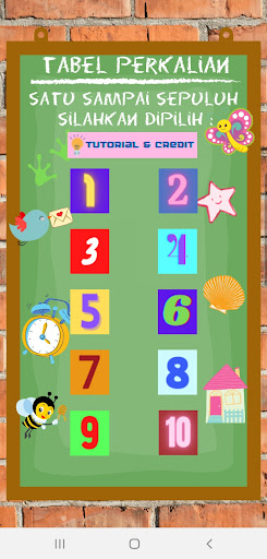 Android application Multiplication Table screenshort