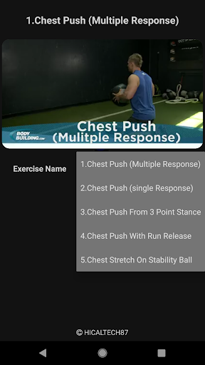 Chest Exercises Screen 2
