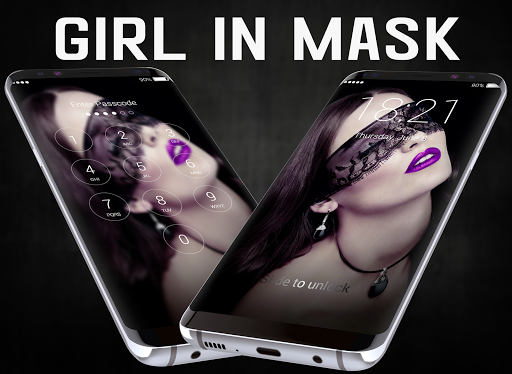 Android application Girl in Mask Lock Screen screenshort