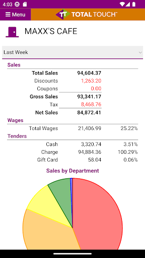 Android application Total Touch MyPOS screenshort