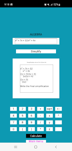 MATHS TUTOR Screen 3