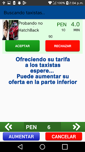 Chiclayo Taxi Screen 2
