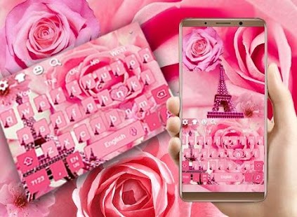 Rose Gold Pink Paris Keyboard Theme Screenshot