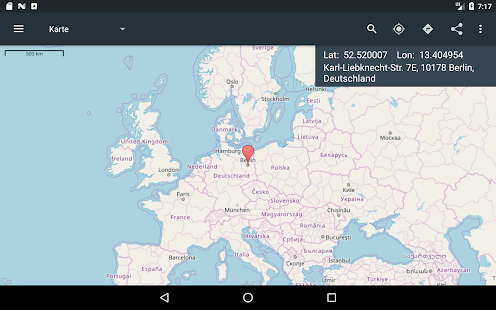 Karten Koordinaten Screenshot